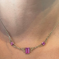 Art Deco filigree collier in 14 carat gold-colliers-The Antique Ring Shop