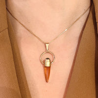 Citrine and chrysoberyl pendant in 14 carat gold