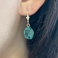 Faceted teel colored tourmaline earrings-Earrings-The Antique Ring Shop