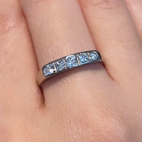 White gold ring with brilliant cut diamonds-vintage rings-The Antique Ring Shop