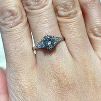Vintage diamond ring in platinum-engagement rings-The Antique Ring Shop