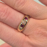 Ruby and old cut diamond gypsy ring from 1905-Antique rings-The Antique Ring Shop