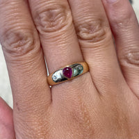 Ruby and diamond ring in 18 carat gold-wedding rings-The Antique Ring Shop