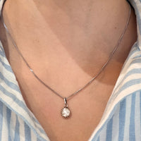 Rose diamond pendant in silver-Pendants-The Antique Ring Shop