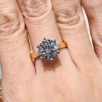 Gold solitaire ring with rock crystal stone-engagement rings-The Antique Ring Shop