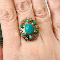 Vintage Turquoise ring in 14 carat gold-Vintage Rings-The Antique Ring Shop