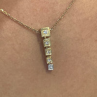 Diamond pendant in 14 carat gold-Pendants-The Antique Ring Shop