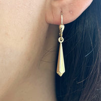 Vintage 14 carat gold pendant earrings-Earrings-The Antique Ring Shop