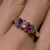 Antique ruby and old cut diamond ring