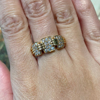 Panel set diamond ring in 18 carat gold-Vintage Rings-The Antique Ring Shop