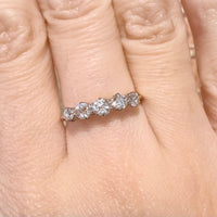 Five stone old cut diamond ring in 18 carat gold