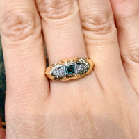 Tourmaline and diamond ring in 14 carat gold-Vintage Rings-The Antique Ring Shop