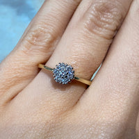 Diamond cluster ring in 14 carat gold