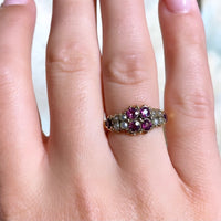 Victorian garnet and pearl ring in 15 carat gold-Antique rings-The Antique Ring Shop