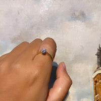 Old mine cut diamond solitaire ring-engagement rings-The Antique Ring Shop