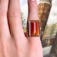 Vintage carnelain ring in 14 carat gold-vintage rings-The Antique Ring Shop