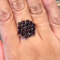 Garnet cluster ring in 14 carat gold-Vintage Rings-The Antique Ring Shop
