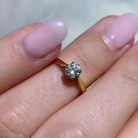Vintage diamond solitaire ring-engagement rings-The Antique Ring Shop