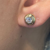 Diamond studs in 18 carat gold-Earrings-The Antique Ring Shop