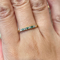 14 carat gold emerald and diamond ring-Vintage Rings-The Antique Ring Shop
