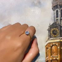 1.40 carat Old Mine cut diamond solitaire ring-engagement rings-The Antique Ring Shop
