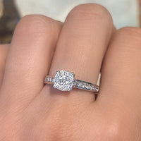 Platinum diamond cluster ring-engagement rings-The Antique Ring Shop
