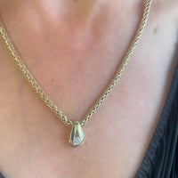 14 carat gold diamond penadant and chain-Pendants-The Antique Ring Shop