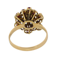 Ruby cluster ring in 18 carat gold-Vintage Rings-The Antique Ring Shop