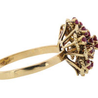 Ruby cluster ring in 18 carat gold-Vintage Rings-The Antique Ring Shop