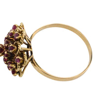 Ruby cluster ring in 18 carat gold-Vintage Rings-The Antique Ring Shop