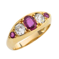 Victorian ruby and old mine cut diamond ring