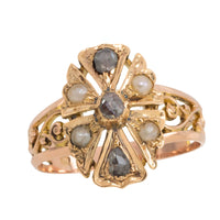 Antique pearl and rose diaomond ring