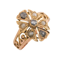 Antique pearl and rose diaomond ring