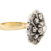 Vintage rose diamond ring in silver and gold
