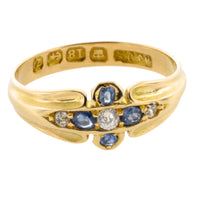 Victorian sapphire and diamond ring from 1899-Antique rings-The Antique Ring Shop