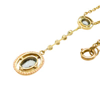 Vintage aquamarine and pearl collier-Pendants-The Antique Ring Shop