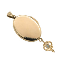 Vintage locket with sapphires-Pendants-The Antique Ring Shop