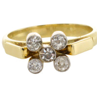 Vintage five stone old European cut diamond ring-Vintage Rings-The Antique Ring Shop