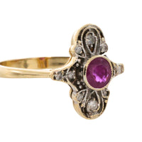 Art Deco ruby and diamond ring-Vintage Rings-The Antique Ring Shop