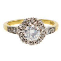 Vintage diamond cluster ring in 18 carat gold-engagement rings-The Antique Ring Shop
