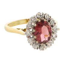 Vintage pink tourmaline and diamond ring-engagement rings-The Antique Ring Shop