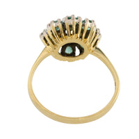 Vintage emerald and diamond cluster ring-Vintage Rings-The Antique Ring Shop