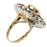 Vintage garnet and pearl ring in 14 carat gold and silver-Vintage Rings-The Antique Ring Shop