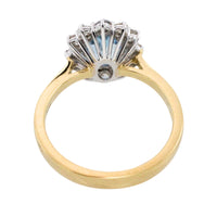 Aquamarine and diamond ring in 18 carat gold-engagement rings-The Antique Ring Shop