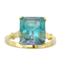 Tricolor tourmaline ring in 14 carat gold-Rings-The Antique Ring Shop