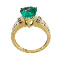 Colombian emerald and diamond ring in 18 carat gold-engagement rings-The Antique Ring Shop