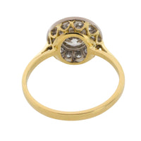 18 carat yellow and white gold diamond cluster ring-engagement rings-The Antique Ring Shop