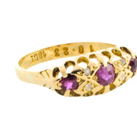 Edwardian ruby and rose diamond ring