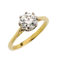 Old European cut diamond solitaire ring-engagement rings-The Antique Ring Shop