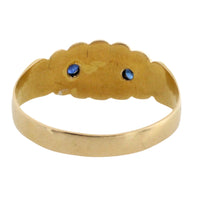 Edwardian sapphire and rose diamond gypsy ring from 1907-Antique rings-The Antique Ring Shop